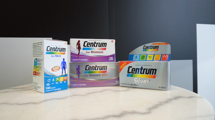 Centrum supplements for men, women, and the seniors. 